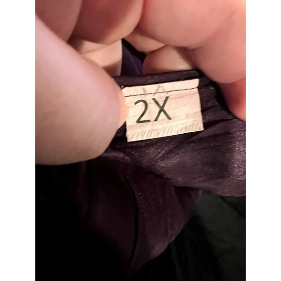 Komarov Purple Crinkle Cap Sleeve Pleat Maxi Dress Plus‎ Size 2X - Picture 10 of 10